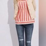 CAbi Orange & Ivory Stripe Brunch Baby Doll Tank Top size s Photo 2