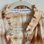 Alix of Bohemia Poet Sunrise Shibori Blouse Gold Tie Dye Long Sleeve Top Size M Photo 3