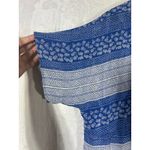 Edme & Esyllte Top 6 Blue White Floral Geometric Button 100% Silk Anthropologie Photo 1