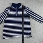 LRL Ralph Lauren Striped Quarter Zip Women 1X Pullover Sweatshirt 3/4 Sleeve Blue Photo 4
