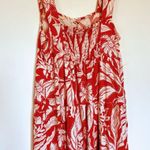 Deep Orange Linen Blend Summer Dress Red Size M Photo 4