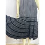 1950s Style Black Velvet Trim Tiered Cocktail Dress Red Tulle Unbranded Small Photo 8