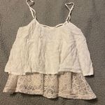 Dillard's White Cropped Top Lace Photo 0