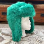 SO  Bright Green Faux Fur Hat Trapper Hat Photo 1