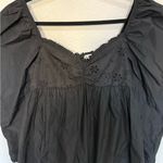 ZARA  Black Embroidered Mini Babydoll Dress Long Puff Sleeves Size XS NEW Photo 6