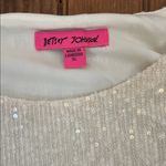 Betsey Johnson  off White Sequin Short Sleeve t shirt style mini dress NWOT Photo 1