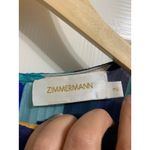 Zimmerman blue‎ colorblock pleated 100% silk knotted dress size 2 Blue Photo 1