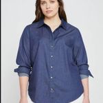 Universal Standard  Minimalist Stretch Cotton Chambray Shirt Sz S / 14-16 Photo 1