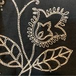 Y2K New York and Company Embroidered Floral Beaded Full Zip Hooded Sweatshirt Black Size L Photo 3