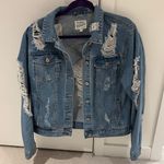 Papaya Womens Distressed Blue Jean Denim Jacket Photo 1