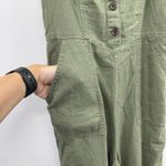 Old Navy  Womens Linen Blend Jumpsuit S Adjustable Straps Smocked Green Wide Leg Photo 3