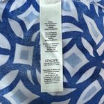 Chico's 3 Maxi Dress XL Blue White Sleeveless Geo Print Jersey Knit Slit V-Neck Photo 8