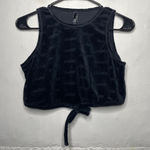 SKIMS  Logo Velour Tie Tank in Onyx Black Womens Size Small Photo 0