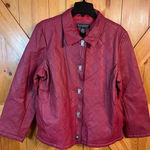 Dialogue  DARK RED LEATHER LONG SLEEVE JACKET SIZE LARGE (2896) Photo 0