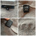 BCBGMAXAZRIA MAX AZRIA Angora Wool Sweater Brown Medium Fitted Sexy Tunic Plunge Photo 6