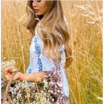 ZARA ✨ Bloggers Favorite Printed & Embroidered blue white maxi Sz Medium dress✨ Photo 1