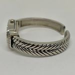 JJ women’s silver tone quartz analog cuff bracelet watch 21mm case 7” running Photo 2