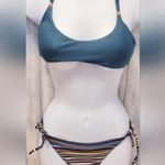 Multiples 2x Pair Strappy Bikini Tops with Multicolor Striped Bottom Photo 6