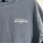 All Saints Etta Soleil Oversized Crewneck Sweatshirt Flint Stone Blue Sze Medium Photo 3