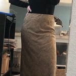 Cheetah Print Midi Skirt Tan Size M Photo 2