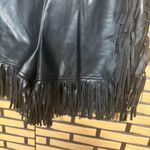 Nasty Gal ‎ Black Fringe Faux Leather Shorts Size 4 Photo 3