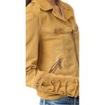Free People  Shrunken Vintage Twill Distressed Jacket Photo 9