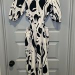 INC NWT I.N.C White/Black Print Scoop Neck Cutout Midi Dress Size S Photo 11