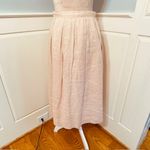 Vintage Cloak of Many Colors Linen Scalloped Midi Skirt Blush Small Pink Photo 2