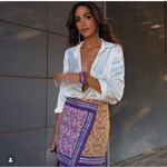 ZARA Bloggers Favorite SKIRT EMBROIDERED MIRROR SHORT MINI WRAP SKIRT Photo 6