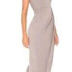 Shona joy Draped Midi Oyster Grey Dress Photo 1