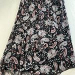 Vintage 90s Sz 8 Midi Skirt Asymmetric Sheer Cottagecore Floral Ruffle Fairycore Black Photo 2