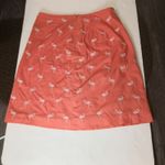 Talbots Peach Embroidered Flamingo Print Mini Skirt 2 Coconut Girl Preppy Pastel Photo 0