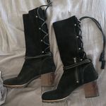Sorel Farah waterproof suede size 10 Black Suede Women's Boots mid calf zip tie Photo 3