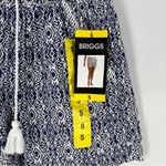 Briggs New York  Womens Linen Blend Navy White Tribal Patterned Shorts Size S‎ Photo 5