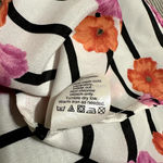 J.Crew Women's Flowers & Striped Blouse Top sz 2 Floral / Stripes Black White Photo 7