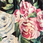 Camille La Vie Black Satin With Floral Underlay Formal Dress Photo 6