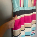 Antonio Melani Striped Pleated Dress Sleeveless Knee Length Pockets 10 Photo 7