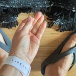 Free People Ladies  Womens Black Combo Lined Fringe Tweed Wrap Coat - Sz S Photo 18