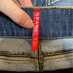 Spanx Distressed Ankle Skinny Jeans Medium Wash Raw Hem Slimming Size Small Photo 4