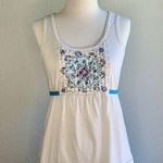 Anthropologie Tank Top Tee Shirt Womens Ivory Colorful Basket Weave Weaved Small Photo 0
