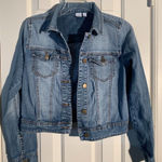 BP. Nordstrom Cropped Long Sleeve Denim Jacket Blue Photo 0
