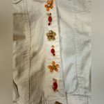 HEARTS OF PALM Womens White Button Up Floral Mimosa Time Jacket Cropped Size 12 Photo 7