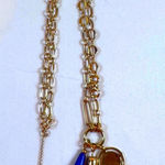 Loft  Gold Tone Multi Charm Long Beaded Tassel Layered Fashion Necklace Photo 0