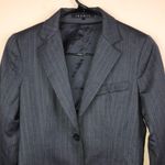 Theory  Women’s Virgin Wool Dark Gray Pinstripe 2-Button Blazer Photo 1
