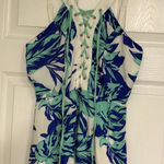 Jealous Tomato  Blue And White Lace Up Maxi Dress Size‎ Small Photo 0