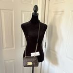 Nicole Miller NWT faux leather crossbody chain brown logo purse Photo 12