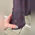 Sag Harbor  Blazer Purple Frindged Novelty Tweed Jacket Blazer Photo 1