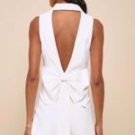 Lulus White bow tie vest top.  size medium Photo 1