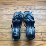 Lulus  Kitten Heel Thong Sandals Black Photo 2