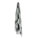 Moschino I Love Hearts Graphic Logo Silky Long Scarf White and Grey Print Photo 4